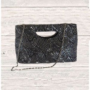 TALBOTS BLACK BEADED  EVENING BAG